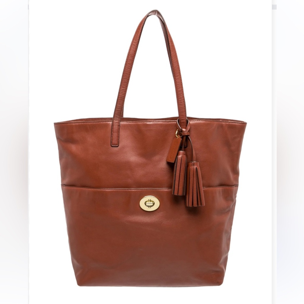 Coach Elegant Brown Leather Tote Bag